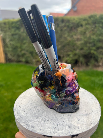 Resin Skull Pencil Pot