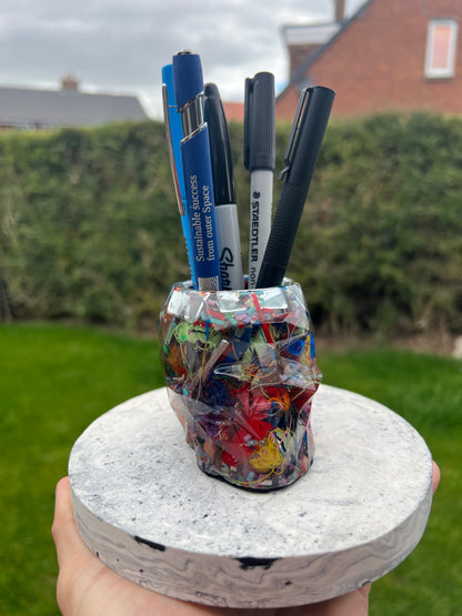 Resin Skull Pencil Pot