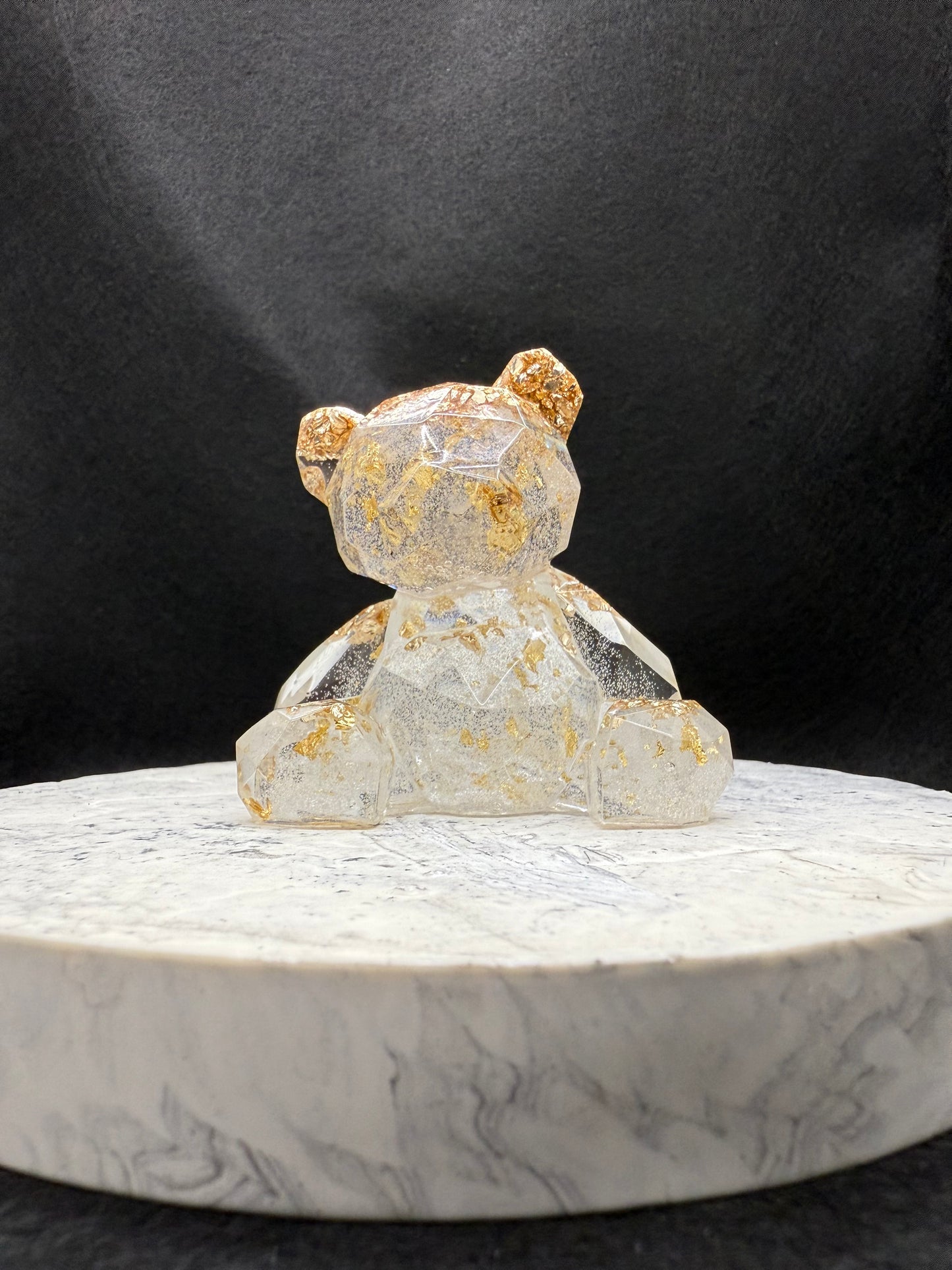 Gold/Silver Leaf Resin Teddy Bear