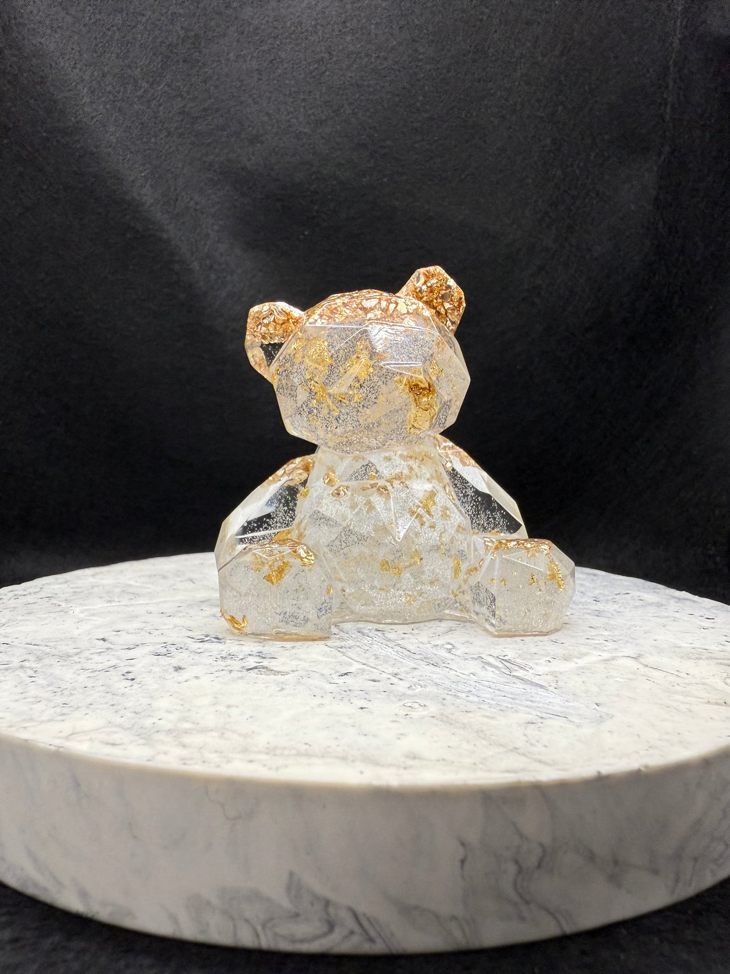 Gold/Silver Leaf Resin Teddy Bear